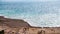 View of beach of Dead Sea from Jordan in winter