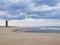 The view of the beach erosion and incoming storms at Herring Point, Cape Henlopen State Park, Delaware