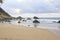 View of beach in Fernando de Noronha, Brasil at sunset