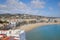 View of the beach from a height of Peniscola Castle.