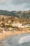 View of beach and hills from Heisler Park, in Laguna Beach, Orange County, California