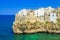 View of the beach lama monachile cala porto in the italian city Polignano. Polignano a Mare, Bari Province, Puglia.