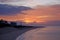 View on the beach Morro Jable on sunrise. Fuerteventura, Canary Islands