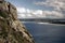 View of beach and ocean at Stanley, Tasmania.