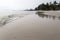 View of the beach with perspective in Huahin Beach, Thailand