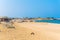 View of a beach and a port in the omani city Sur