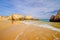 View on the beach Praia da Rocha in Portimao in Algarve, Portugal