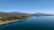 View of the beach of river Padron on the coast of Estepona, Malaga.