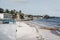 View of the beach on the south coast of Barbados badly affected by seaweed.