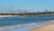 View from the beach to the Glass House Mountains