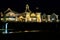 View from the beach to the Sellin pier at night. On the island of RÃ¼gen in Germany