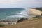 A view of beach from the top of a hill in Sunshine Coast