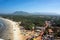 View of the beach from the tower-gopuram in Murudeshwar, India.