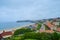 View of beach and town of Comillas from Guell and Martos park. N