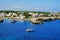 View on the beach and village Alcaufar on Menorca