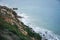 View of the Beach, Waves, Plants, Rocks at Barbate, Cadiz, Spain, from the Hilltop