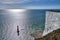 A view of Beachy Head lighthouse, a famous landmark on the South coast of England.