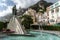 View of Beautiful Amalfi, Fountain with Statue of Flavio Gioia, Amalfi, Campania, Italy