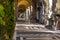 View of the beautiful arcades or colonnades in the Mirogoj Cemetery in Zagreb, Croatia