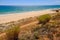 View on the beautiful beach Praia da Rocha Baixinha Nascente in Algarve, Portugal