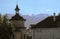 View of the beautiful Carpathian Mountains in the city of Sinaia in Romania