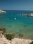 A view on a beautiful clear seaport with boats, Rhodos