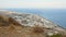 View of beautiful densely populated island of volcanic origin, Santorini, Greece