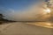 View of a beautiful deserted beach in the island of Orango at sunset, in Guinea Bissau.