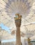 View of beautiful electric umbrella or canopy at Nabawi Mosque in Madinah Saudi Arabia