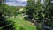 View of a beautiful garden in front of Bran Castle, Romania.