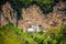 View of the beautiful Hermitage of Calomini Eremo di Calomini, placed in a spectacular position. Vergemoli, Lucca, Italy