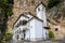 View of the beautiful Hermitage of Calomini Eremo di Calomini, placed in a spectacular position. Vergemoli, Lucca, Italy