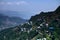 View of beautiful hill town a city in the mountains full of colourful houses and very vibrant scenery of houses in mountains in in