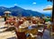 view of the beautiful hilltop town of Gourdon in the south of France