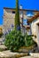 view of the beautiful hilltop town of Gourdon in the south of France