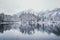 View of the beautiful lake in the winter. Polish Tatra mountains