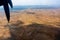 View of beautiful landscape, Thar desert from an aeroplane, Rajasthan, India. The propellers and thar desert in the frame. Play