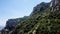 A view of the beautiful Montserrat, multi-peaked mountain range near Barcelona, in Spain.