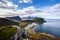 View of Beautiful mountain landscape with Norwegian sea at Norway