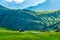 View of the beautiful mountains at the Giau Pass in Italy in the