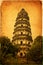 View of the beautiful pagoda of Suzhou