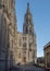 View on beautiful parish church of San Juan Bautista, impressive Neogothic Cathedral in Arucas, Gran Canaria, Spain