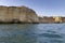 View of the beautiful rocks and cliffs beaches in Portimao City Coast, famous tourist destination in Portugal