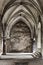 View about a beautiful ruined hall in the Huedin castle, Transylvania, Romania