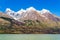 View of beautiful snow mountain and the Gray Lake