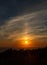 View of the beautiful sunset over the Black Sea coast from the observation tower from Mount Akhun in Sochi, Russia