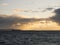 View on a beautiful sunset over Burren and Atlantic ocean, Cloudy sky, Sand dunnes. West coast of Ireland