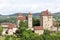 View of the beautiful village Curemonte in Correze