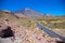 View of beautiful volcano Teide with road