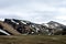 View on the beautifully colored mountain, volcano Blahnukur, Iceland